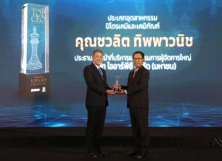 “ชวลิต ทิพพาวนิช” คว้ารางวัล THAILAND TOP CEO OF THE YEAR 2022
