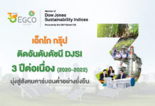 เอ็กโก กรุ๊ป ติดอันดับดัชนีความยั่งยืน DJSI ต่อเนื่อง 3 ปีซ้อน