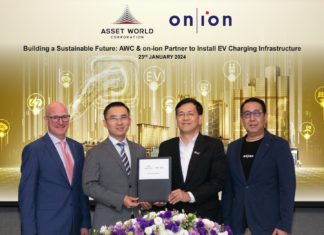 ปตท. ส่ง on-ion ผนึก AWC ให้บริการสถานีอัดประจุสำหรับยานยนต์ไฟฟ้าพลังงานสะอาด