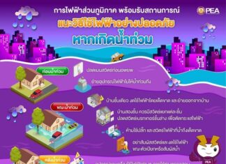 PEA แนะนำการใช้ไฟฟ้า ในกรณีที่มีน้ำท่วมหรือน้ำท่วมขัง