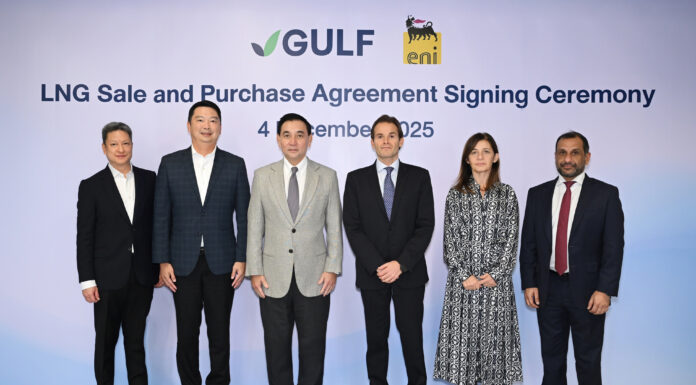 GULF ผนึก Eni บริษัทพลังงานอิตาลี ลงนามสัญญาซื้อขาย LNGสอดรับแผนการจัดหาก๊าซธรรมชาติ เสริมความมั่นคงด้านพลังงานของประเทศ